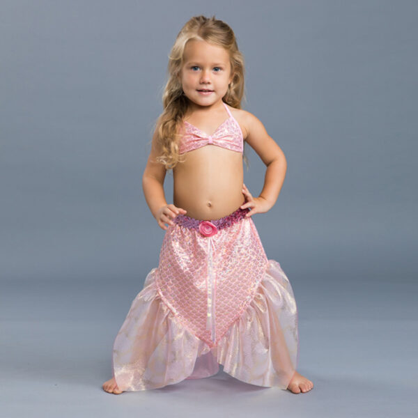 5434 Girls Mermaid Set with Reversible Bikini Pink