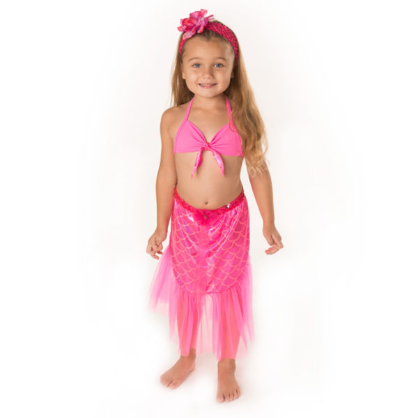 5417ss Mermaid Set with Chiffon Skirt Hot Pink