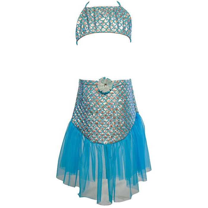 Diamond Mermaid Swim Suit Set with Chiffon Ruffle
